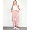 imageGRAPENT Barrel Jeans for Women Trendy High Waisted Cropped Cargo Pocket Baggy Stretch Denim Pants Wide Leg Tapered JeansCandy Pink