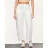 imageGRAPENT Barrel Jeans for Women Trendy High Waisted Cropped Cargo Pocket Baggy Stretch Denim Pants Wide Leg Tapered JeansCream White