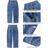 imageGRAPENT Barrel Jeans for Women Trendy High Waisted Cropped Cargo Pocket Baggy Stretch Denim Pants Wide Leg Tapered JeansReef Blue