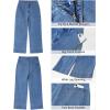 imageGRAPENT Capri Jeans for Women High Waisted Wide Leg Trendy Strechy Loose Straight Cropped Denim Jeans Pants with PocketsClassic Blue