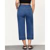 imageGRAPENT Capri Jeans for Women High Waisted Wide Leg Trendy Strechy Loose Straight Cropped Denim Jeans Pants with PocketsMedium Blue