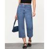 imageGRAPENT Capri Jeans for Women High Waisted Wide Leg Trendy Strechy Loose Straight Cropped Denim Jeans Pants with PocketsReef Blue
