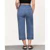 imageGRAPENT Capri Jeans for Women High Waisted Wide Leg Trendy Strechy Loose Straight Cropped Denim Jeans Pants with PocketsReef Blue