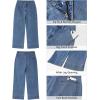 imageGRAPENT Capri Jeans for Women High Waisted Wide Leg Trendy Strechy Loose Straight Cropped Denim Jeans Pants with PocketsReef Blue
