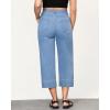 imageGRAPENT Capri Jeans for Women High Waisted Wide Leg Trendy Strechy Loose Straight Cropped Denim Jeans Pants with PocketsRoadknight Blue