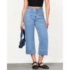 imageGRAPENT Capri Jeans for Women High Waisted Wide Leg Trendy Strechy Loose Straight Cropped Denim Jeans Pants with PocketsRoadknight Blue