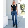 imageGRAPENT Straight Leg Jeans for Women High Waisted Trendy Slim Classic Stretchy Denim Work Trouser Jeans with PocketsBrilliant Blue