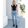 imageGRAPENT Straight Leg Jeans for Women High Waisted Trendy Slim Classic Stretchy Denim Work Trouser Jeans with PocketsCool Blue