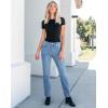 imageGRAPENT Straight Leg Jeans for Women High Waisted Trendy Slim Classic Stretchy Denim Work Trouser Jeans with PocketsCool Blue