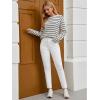 imageGRAPENT Straight Leg Jeans for Women High Waisted Trendy Slim Classic Stretchy Denim Work Trouser Jeans with PocketsCream White