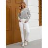 imageGRAPENT Straight Leg Jeans for Women High Waisted Trendy Slim Classic Stretchy Denim Work Trouser Jeans with PocketsCream White