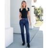 imageGRAPENT Straight Leg Jeans for Women High Waisted Trendy Slim Classic Stretchy Denim Work Trouser Jeans with PocketsDarkness Blue