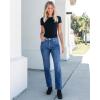 imageGRAPENT Straight Leg Jeans for Women High Waisted Trendy Slim Classic Stretchy Denim Work Trouser Jeans with PocketsMedium Blue