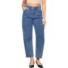imageGRAPENT Barrel Jeans for Women Trendy High Waisted Cropped Cargo Pocket Baggy Stretch Denim Pants Wide Leg Tapered JeansReef Blue