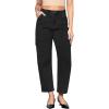 imageGRAPENT Barrel Jeans for Women Trendy High Waisted Cropped Cargo Pocket Baggy Stretch Denim Pants Wide Leg Tapered JeansTrue Black