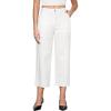 imageGRAPENT Capri Jeans for Women High Waisted Wide Leg Trendy Strechy Loose Straight Cropped Denim Jeans Pants with PocketsCream White