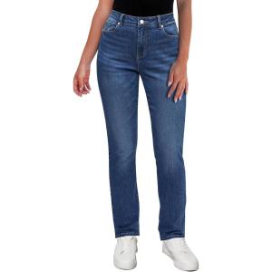imageGRAPENT Straight Leg Jeans for Women High Waisted Trendy Slim Classic Stretchy Denim Work Trouser Jeans with PocketsClassic Blue