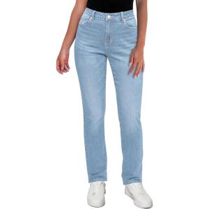 imageGRAPENT Straight Leg Jeans for Women High Waisted Trendy Slim Classic Stretchy Denim Work Trouser Jeans with PocketsRoadknight Blue