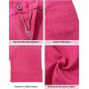 imageGRAPENT Wide Leg Jeans for Women High Waisted Stretchy Denim Crop Pants Fold Hem Cropped Baggy Jeans with PocketsHot Pink