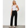 imageGRAPENT Wide Leg Jeans for Women Trendy High Waisted Loose Straight Leg Stretchy Retro Denim Pants with Pouch PocketsBlack