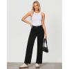 imageGRAPENT Wide Leg Jeans for Women Trendy High Waisted Loose Straight Leg Stretchy Retro Denim Pants with Pouch PocketsBlack