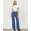 imageGRAPENT Wide Leg Jeans for Women Trendy High Waisted Loose Straight Leg Stretchy Retro Denim Pants with Pouch PocketsClassic Blue