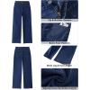 imageGRAPENT Wide Leg Jeans for Women Trendy High Waisted Loose Straight Leg Stretchy Retro Denim Pants with Pouch PocketsDark Blue