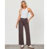 imageGRAPENT Wide Leg Jeans for Women Trendy High Waisted Loose Straight Leg Stretchy Retro Denim Pants with Pouch PocketsPecan Brown