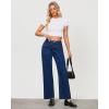 imageGRAPENT Wide Leg Jeans for Women Trendy High Waisted Loose Straight Leg Stretchy Retro Denim Pants with Pouch PocketsReef Blue