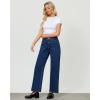imageGRAPENT Wide Leg Jeans for Women Trendy High Waisted Loose Straight Leg Stretchy Retro Denim Pants with Pouch PocketsReef Blue