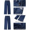 imageGRAPENT Wide Leg Jeans for Women Trendy High Waisted Loose Straight Leg Stretchy Retro Denim Pants with Pouch PocketsReef Blue
