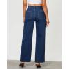 imageGRAPENT Wide Leg Jeans for Women Trendy High Waisted Loose Straight Leg Stretchy Retro Denim Pants with Pouch PocketsReef Blue