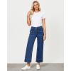 imageGRAPENT Wide Leg Jeans for Women Trendy High Waisted Straight Leg Cropped Stretchy Denim Pants with Retro Patch PocketsClassic Blue