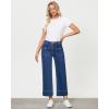 imageGRAPENT Wide Leg Jeans for Women Trendy High Waisted Straight Leg Cropped Stretchy Denim Pants with Retro Patch PocketsClassic Blue