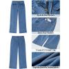 imageGRAPENT Wide Leg Jeans for Women Trendy High Waisted Straight Leg Cropped Stretchy Denim Pants with Retro Patch PocketsMedium Blue