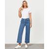 imageGRAPENT Wide Leg Jeans for Women Trendy High Waisted Straight Leg Cropped Stretchy Denim Pants with Retro Patch PocketsMedium Blue