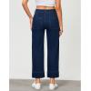imageGRAPENT Wide Leg Jeans for Women Trendy High Waisted Straight Leg Cropped Stretchy Denim Pants with Retro Patch PocketsNightfall Blue