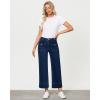 imageGRAPENT Wide Leg Jeans for Women Trendy High Waisted Straight Leg Cropped Stretchy Denim Pants with Retro Patch PocketsNightfall Blue