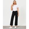 imageGRAPENT Wide Leg Jeans for Women Trendy High Waisted Straight Leg Cropped Stretchy Denim Pants with Retro Patch PocketsWashed Black