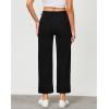 imageGRAPENT Wide Leg Jeans for Women Trendy High Waisted Straight Leg Cropped Stretchy Denim Pants with Retro Patch PocketsWashed Black