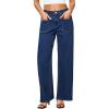 imageGRAPENT Wide Leg Jeans for Women Trendy High Waisted Loose Straight Leg Stretchy Retro Denim Pants with Pouch PocketsReef Blue