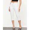 imageGRAPENT Capri Jeans for Women High Waisted Stretchy Denim Capris Front Seamed Cropped Skinny Slim Fit Jeans with PocketsCream White
