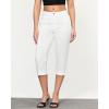 imageGRAPENT Capri Jeans for Women High Waisted Stretchy Denim Capris Front Seamed Cropped Skinny Slim Fit Jeans with PocketsCream White