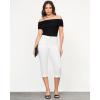 imageGRAPENT Capri Jeans for Women High Waisted Stretchy Denim Capris Front Seamed Cropped Skinny Slim Fit Jeans with PocketsCream White