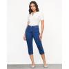 imageGRAPENT Capri Jeans for Women High Waisted Stretchy Denim Capris Front Seamed Cropped Skinny Slim Fit Jeans with PocketsMedium Blue