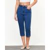 imageGRAPENT Capri Jeans for Women High Waisted Stretchy Denim Capris Front Seamed Cropped Skinny Slim Fit Jeans with PocketsMedium Blue