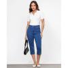 imageGRAPENT Capri Jeans for Women High Waisted Stretchy Denim Capris Front Seamed Cropped Skinny Slim Fit Jeans with PocketsMedium Blue
