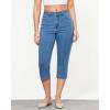 imageGRAPENT Capri Jeans for Women High Waisted Stretchy Denim Capris Front Seamed Cropped Skinny Slim Fit Jeans with PocketsRoadknight Blue