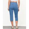 imageGRAPENT Capri Jeans for Women High Waisted Stretchy Denim Capris Front Seamed Cropped Skinny Slim Fit Jeans with PocketsRoadknight Blue