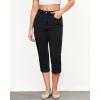 imageGRAPENT Capri Jeans for Women High Waisted Stretchy Denim Capris Front Seamed Cropped Skinny Slim Fit Jeans with PocketsTrue Black